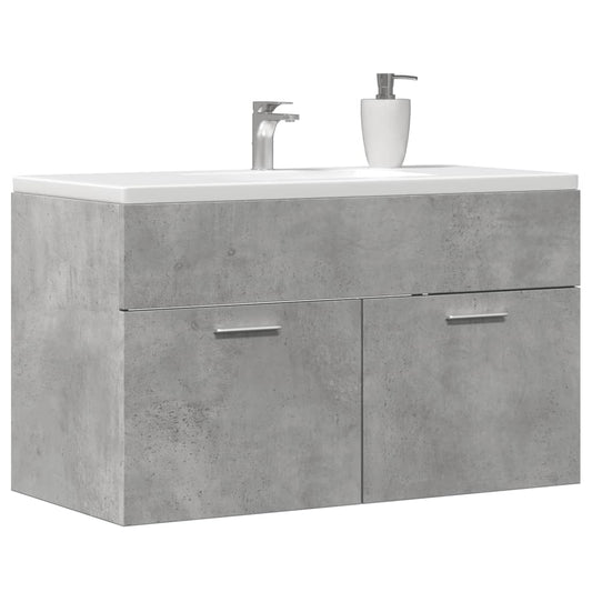 Mobile Lavabo Bagno Grigio Cemento 90x38,5x46 cm Multistrato | homemem39