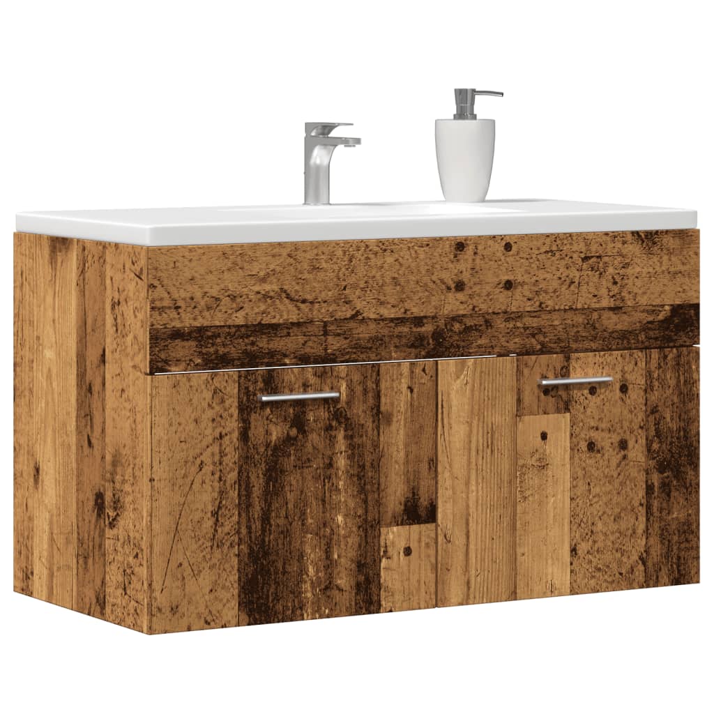 Mobile Lavabo Bagno Legno Antico 90x38,5x46 cm Multistrato | homemem39