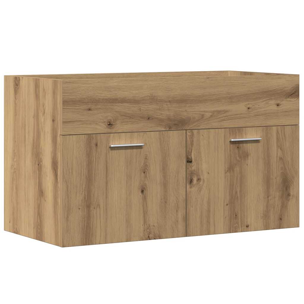 Mobile Lavabo Bagno Rovere Artigianale 90x38,5x46cm Multistrato