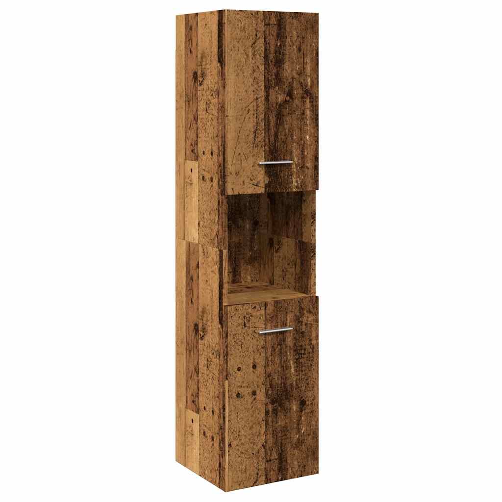 Mobile Pensile da Bagno Legno Antico 30x30x130 cm in Truciolato