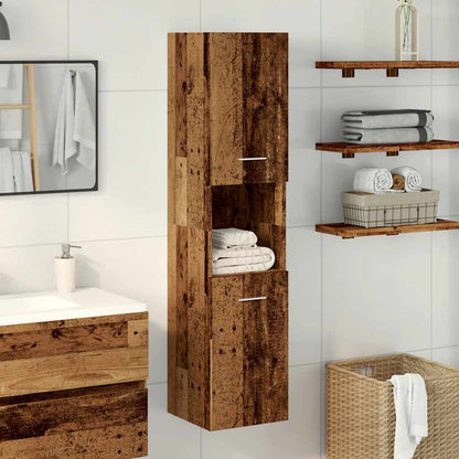 Mobile Pensile da Bagno Legno Antico 30x30x130 cm in Truciolato