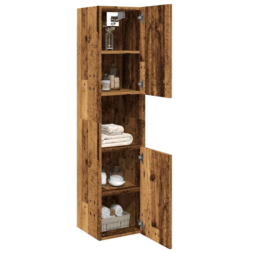 Mobile Pensile da Bagno Legno Antico 30x30x130 cm in Truciolato
