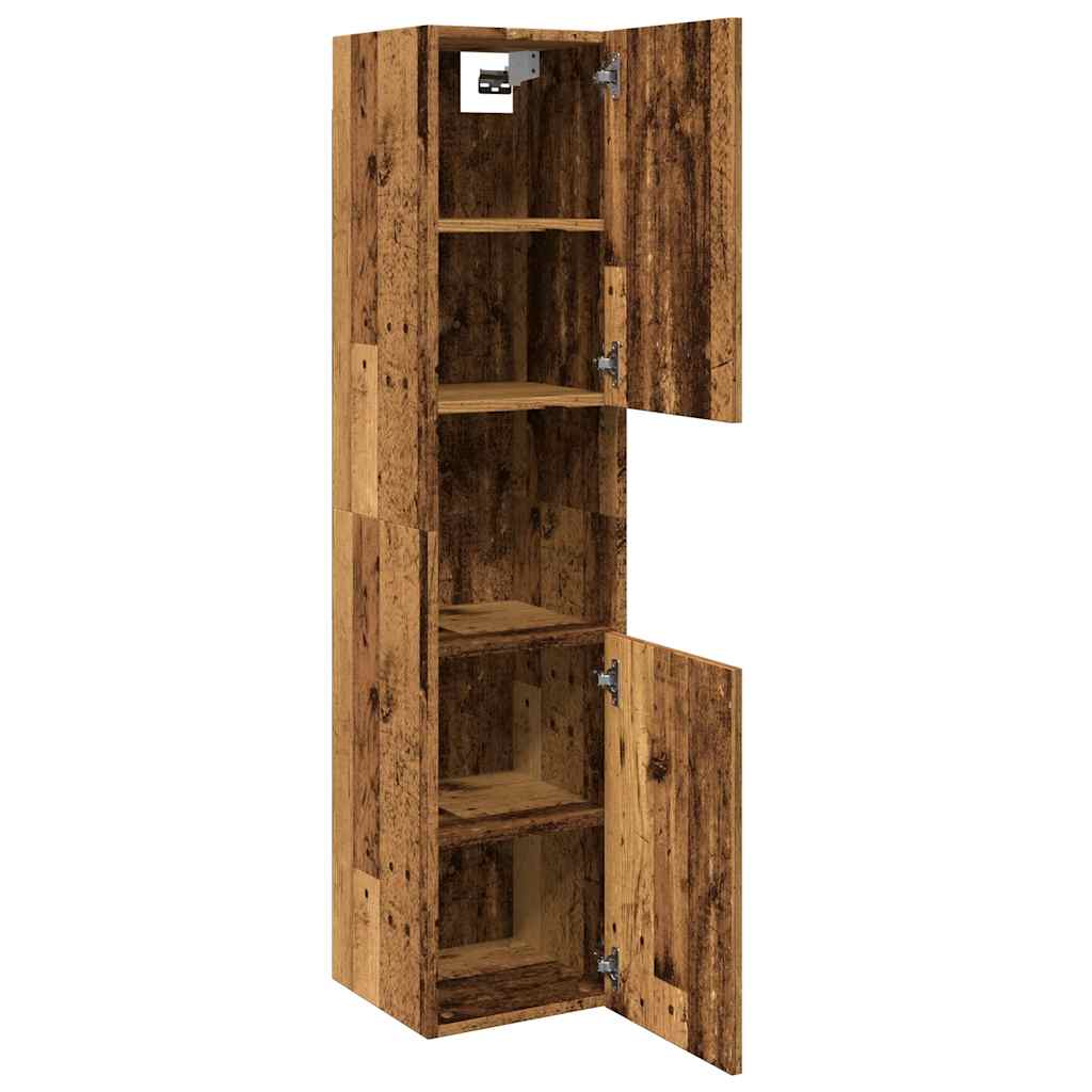 Mobile Pensile da Bagno Legno Antico 30x30x130 cm in Truciolato | homemem39
