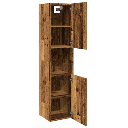Mobile Pensile da Bagno Legno Antico 30x30x130 cm in Truciolato | homemem39