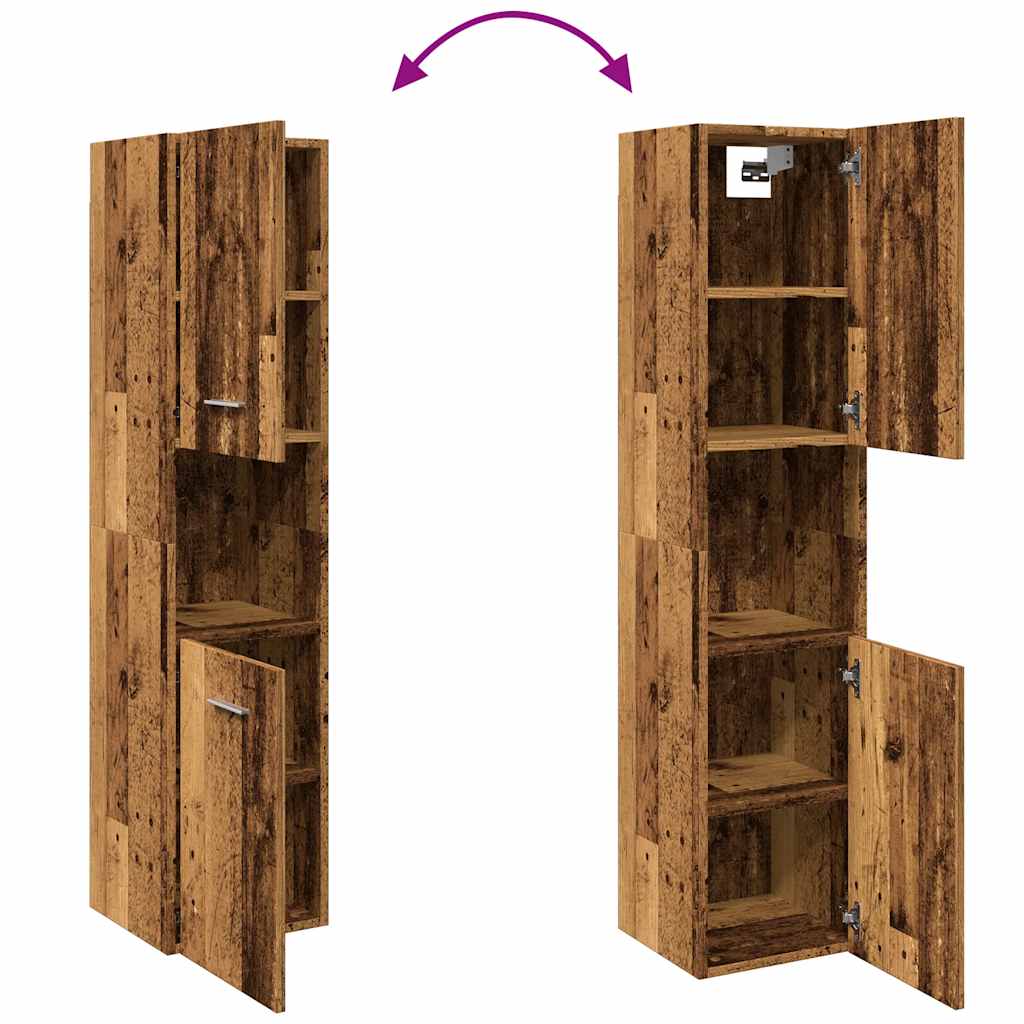 Mobile Pensile da Bagno Legno Antico 30x30x130 cm in Truciolato