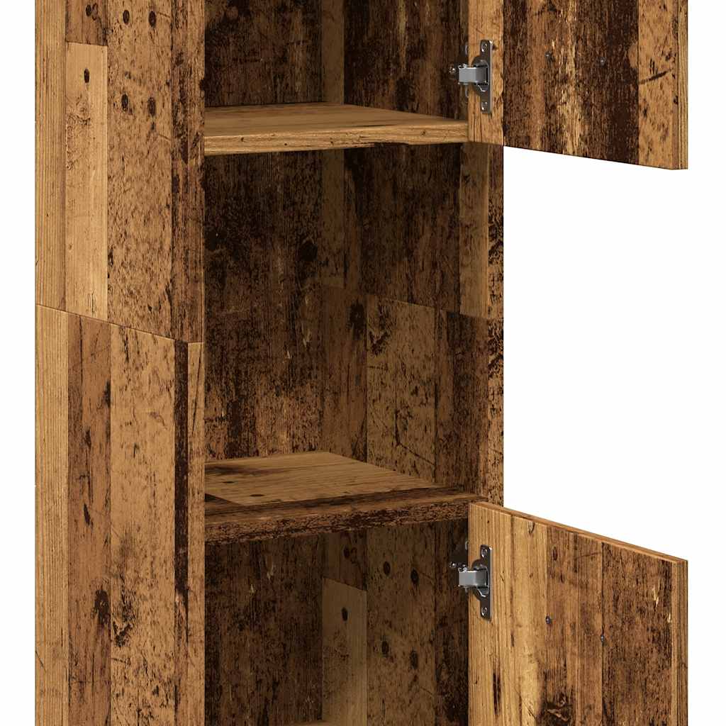 Mobile Pensile da Bagno Legno Antico 30x30x130 cm in Truciolato