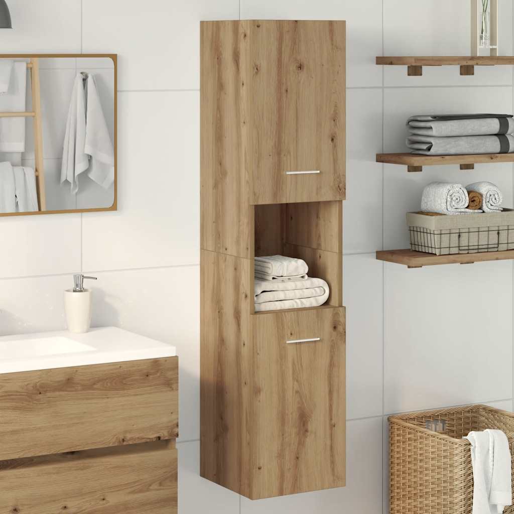 Mobile Pensile Bagno Rovere Artigianale 30x30x130cm Truciolato | homemem39