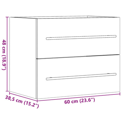 Mobile Lavabo Grigio Cemento 60x38,5x48 cm in Legno Multistrato | homemem39
