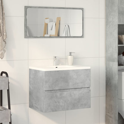 Armadietto da Bagno Grigio Cemento 60x38,5x45cm in Truciolato