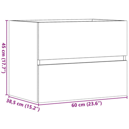 Armadietto da Bagno Grigio Cemento 60x38,5x45cm in Truciolato