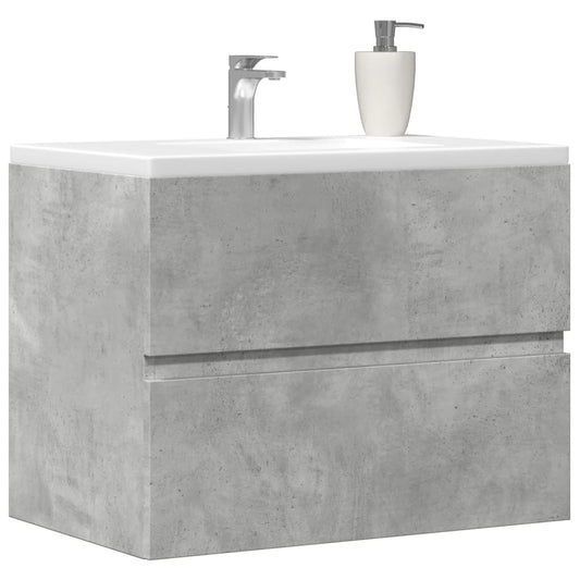 Armadietto da Bagno Grigio Cemento 60x38,5x45cm in Truciolato