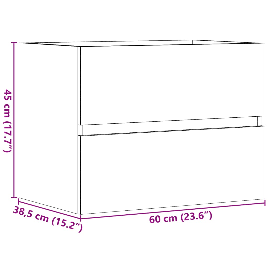Mobile da Bagno Legno Antico 60x38,5x45 cm in Truciolato | homemem39