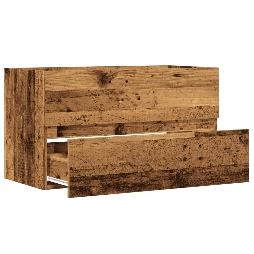 Mobile Pensile da Bagno Legno Antico 80x38,5x45cm in Truciolato | homemem39