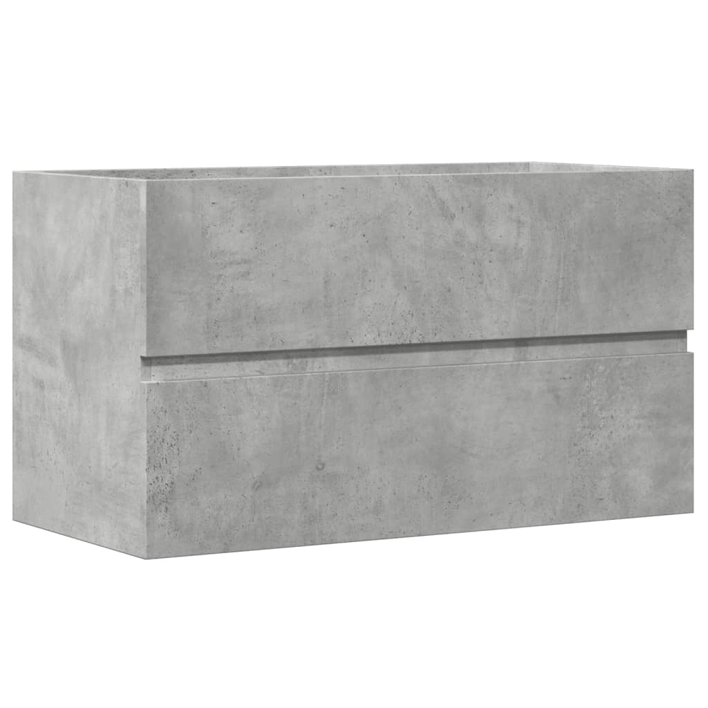 Mobile Lavabo Grigio Cemento 90x38,5x45 cm in Legno Multistrato