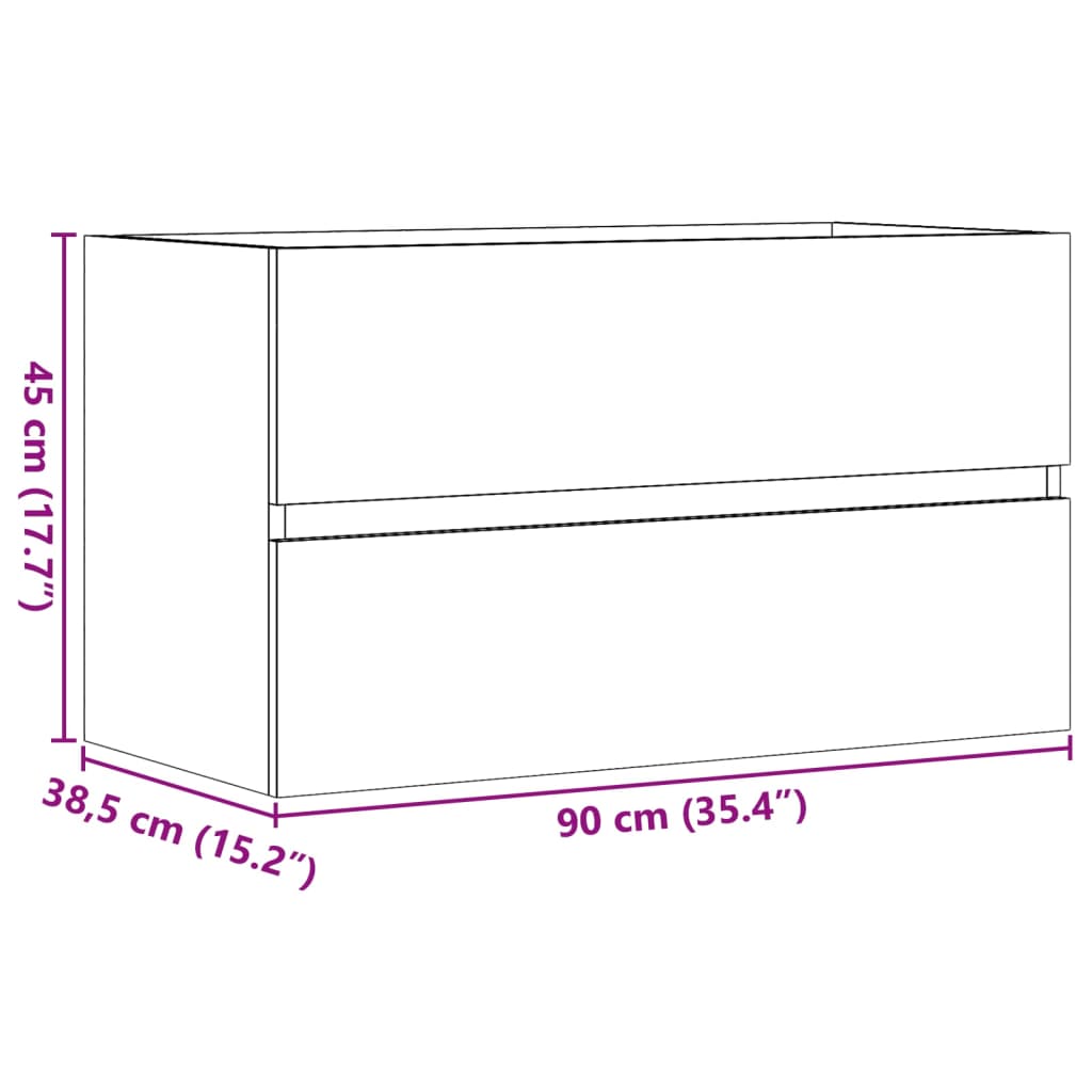 Mobile Lavabo Legno Antico 90x38,5x45 cm in Truciolato | homemem39