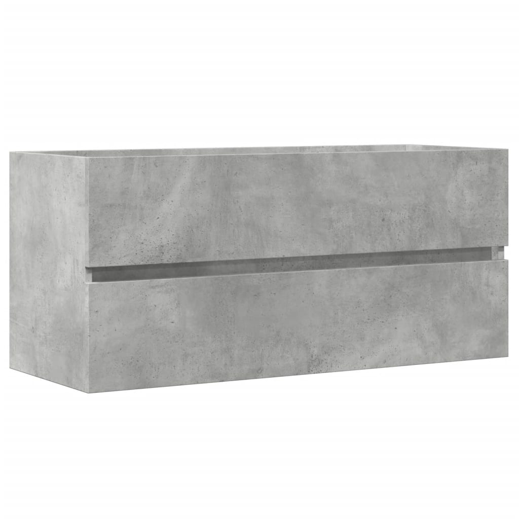 Mobile Lavabo Grigio Cemento 100x38,5x45cm in Legno Multistrato | homemem39