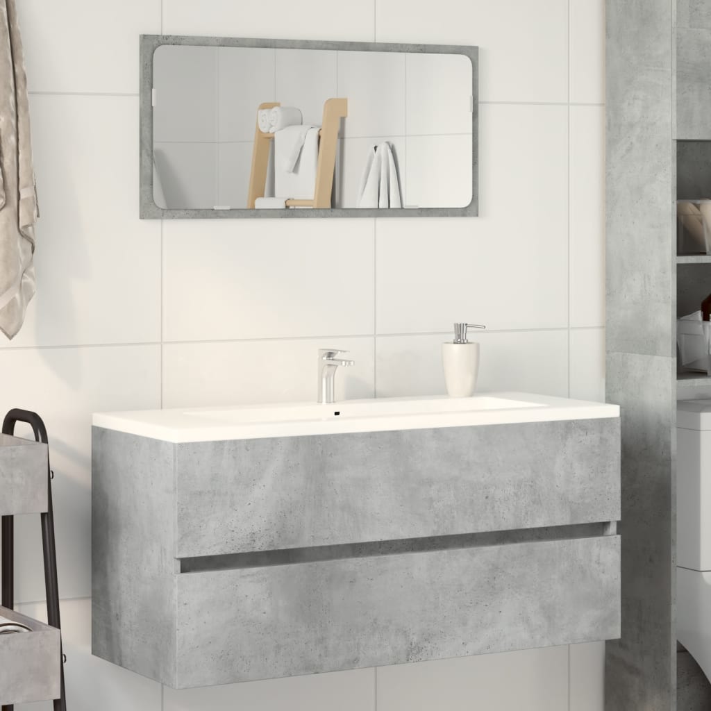 Mobile Lavabo Grigio Cemento 100x38,5x45cm in Legno Multistrato | homemem39