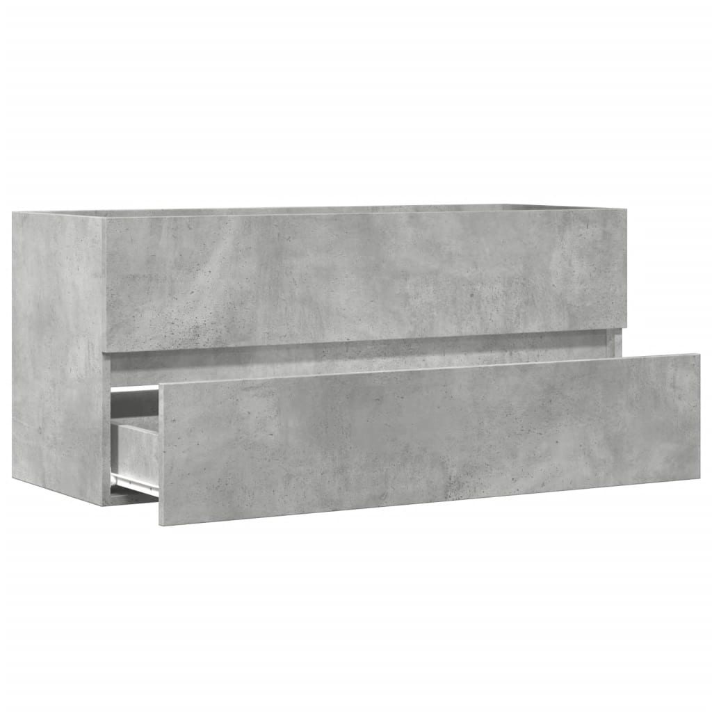 Mobile Lavabo Grigio Cemento 100x38,5x45cm in Legno Multistrato | homemem39