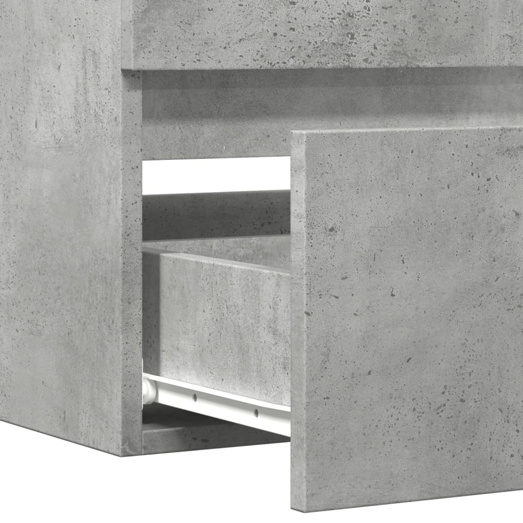 Mobile Lavabo Grigio Cemento 100x38,5x45cm in Legno Multistrato | homemem39