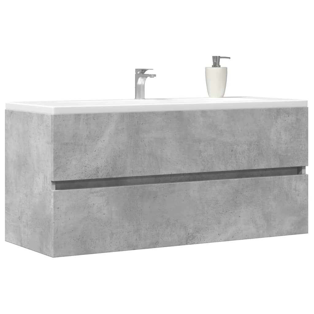 Mobile Lavabo Grigio Cemento 100x38,5x45cm in Legno Multistrato | homemem39