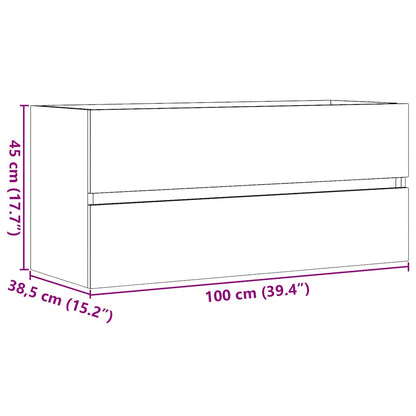 Mobile Lavabo Rovere Artigianale 100x38,5x45 cm Multistrato | homemem39