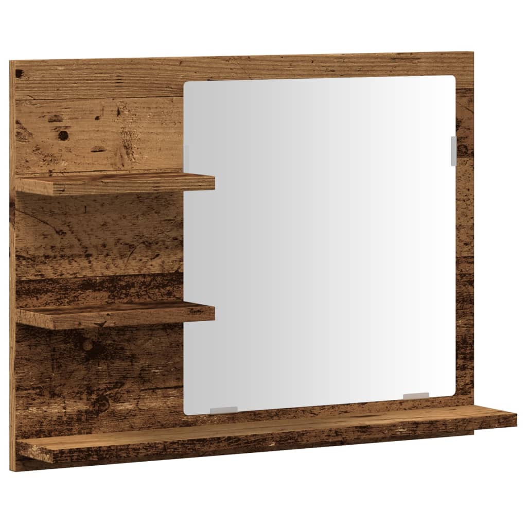Armadietto a Specchio da Bagno Legno Vecchio 60x10,5x45 cm | homemem39