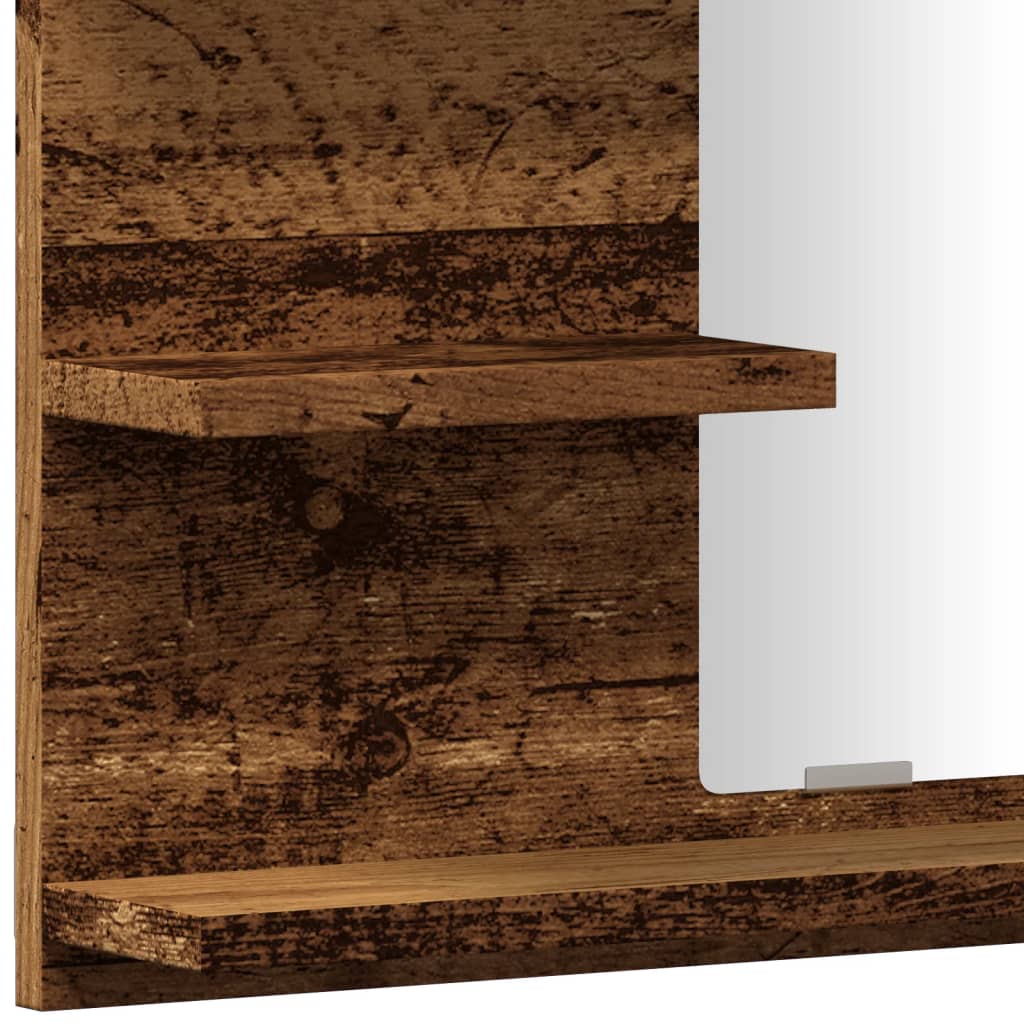 Armadietto a Specchio da Bagno Legno Vecchio 60x10,5x45 cm | homemem39