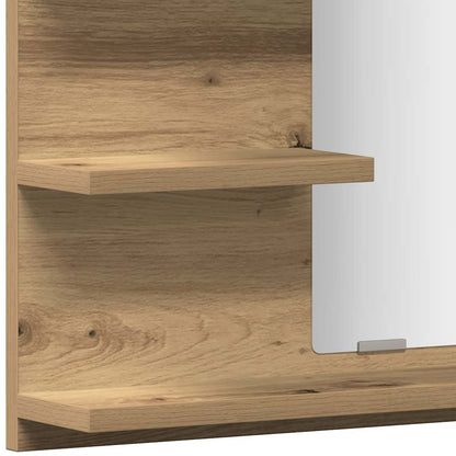 Armadietto a Specchio da Bagno Rovere Artigianale 60x10,5x45 cm