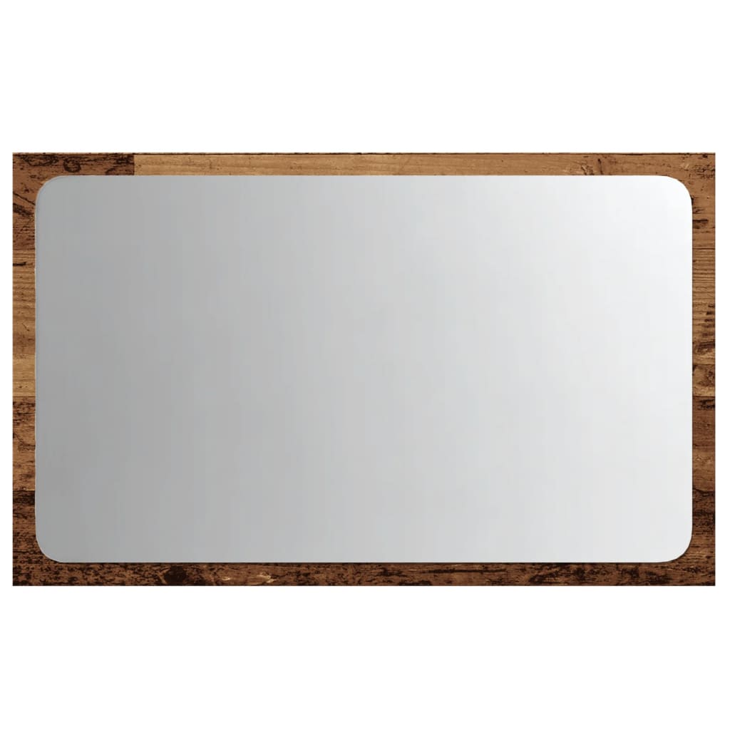 Specchio da Bagno con Luci LED Legno Antico 60x8,5x38 cm | homemem39