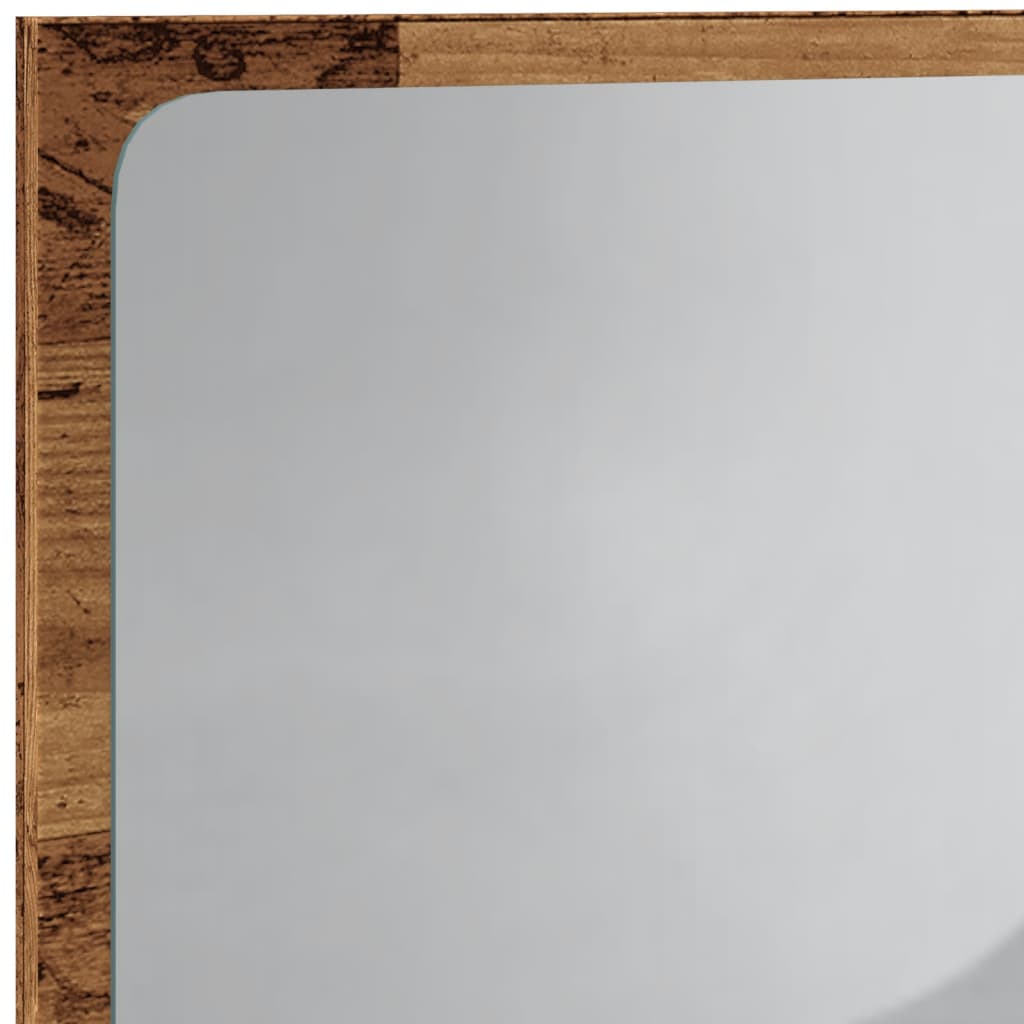 Specchio da Bagno con Luci LED Legno Antico 60x8,5x38 cm | homemem39