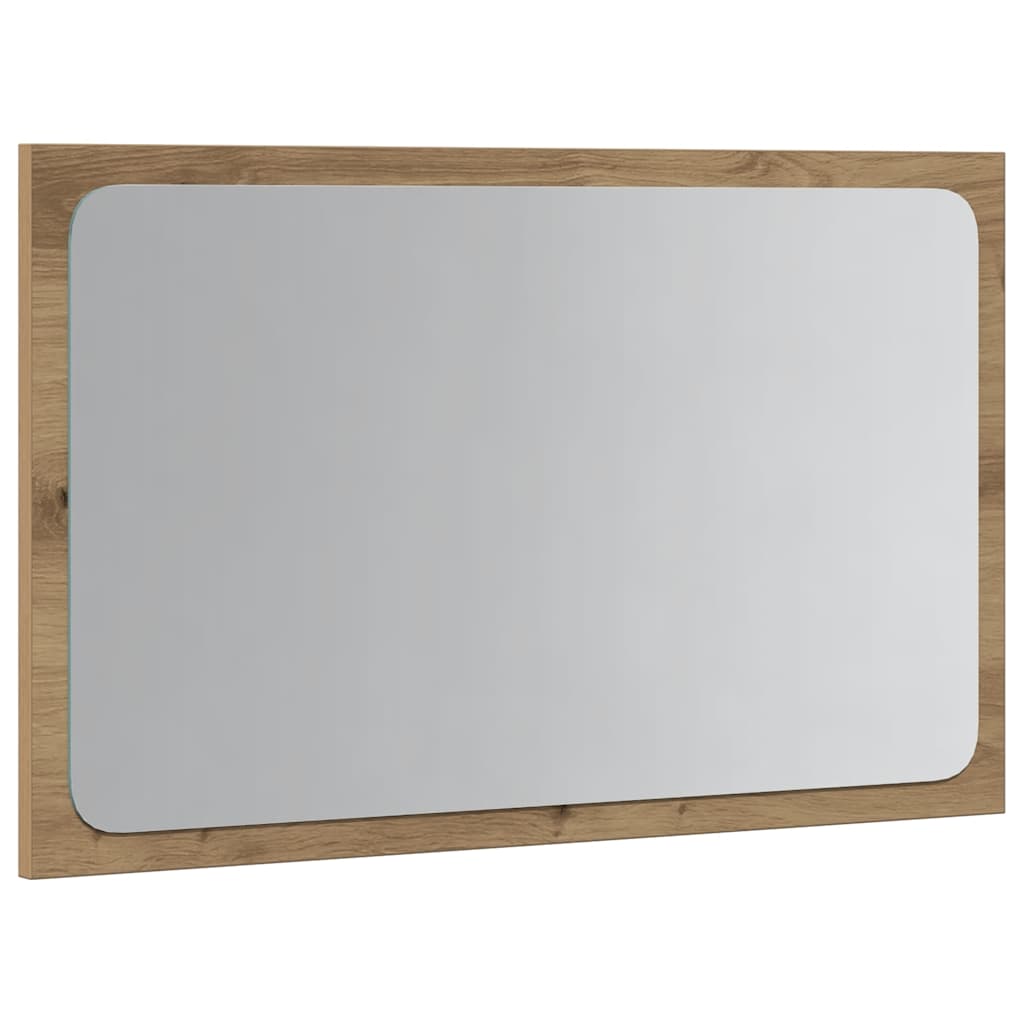 Specchio da Bagno con Luci LED Rovere Artigianale 60x8,5x38 cm