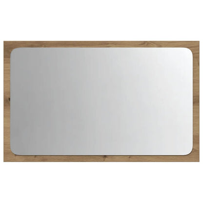 Specchio da Bagno con Luci LED Rovere Artigianale 60x8,5x38 cm