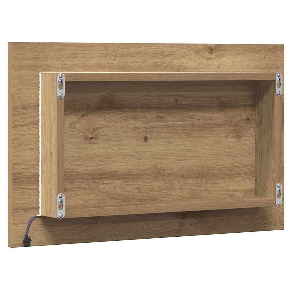 Specchio da Bagno con Luci LED Rovere Artigianale 60x8,5x38 cm | homemem39