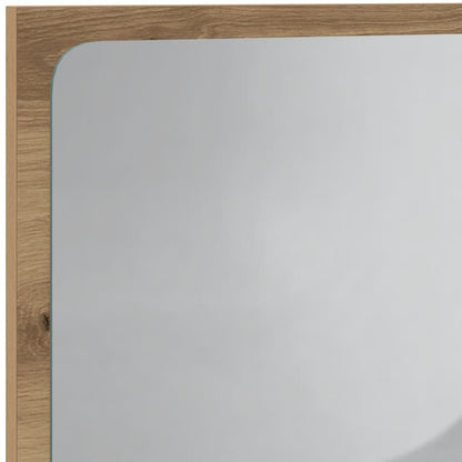 Specchio da Bagno con Luci LED Rovere Artigianale 60x8,5x38 cm