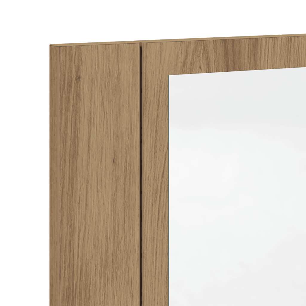 Mobile Bagno Specchio LED Rovere 40x12x45 cm Multistrato