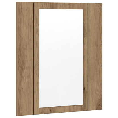 Mobile Bagno Specchio LED Rovere 40x12x45 cm Multistrato