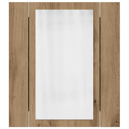 Mobile Bagno Specchio LED Rovere 40x12x45 cm Multistrato | homemem39