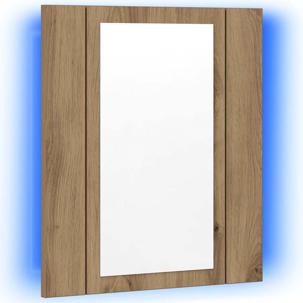 Mobile Bagno Specchio LED Rovere 40x12x45 cm Multistrato