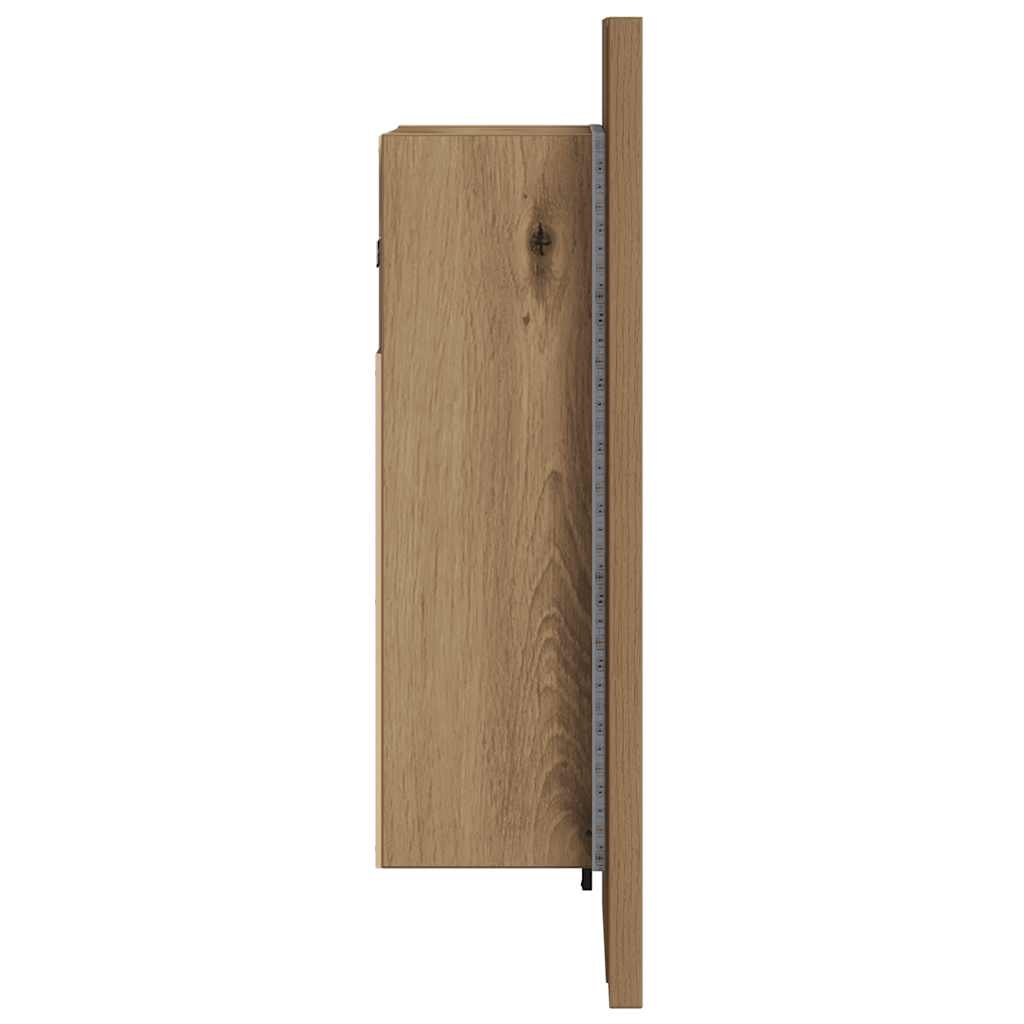 Mobile Bagno Specchio LED Rovere 40x12x45 cm Multistrato
