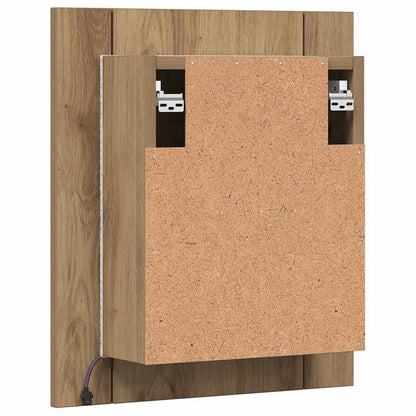 Mobile Bagno Specchio LED Rovere 40x12x45 cm Multistrato | homemem39