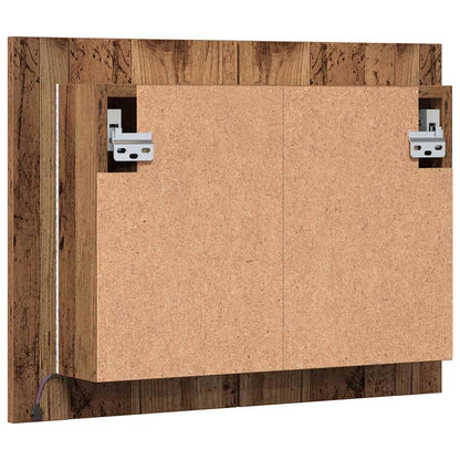 Mobile Specchio LED Legno Antico 60x12x45 cm Legno Multistrato | homemem39