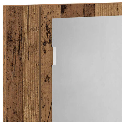Mobile Specchio LED Legno Antico 60x12x45 cm Legno Multistrato | homemem39