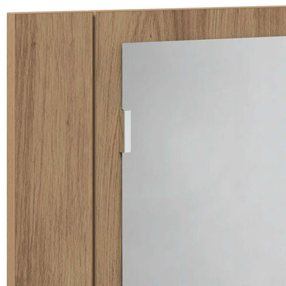 Mobile Specchio LED Rovere Artigianale 60x12x45 cm Multistrato