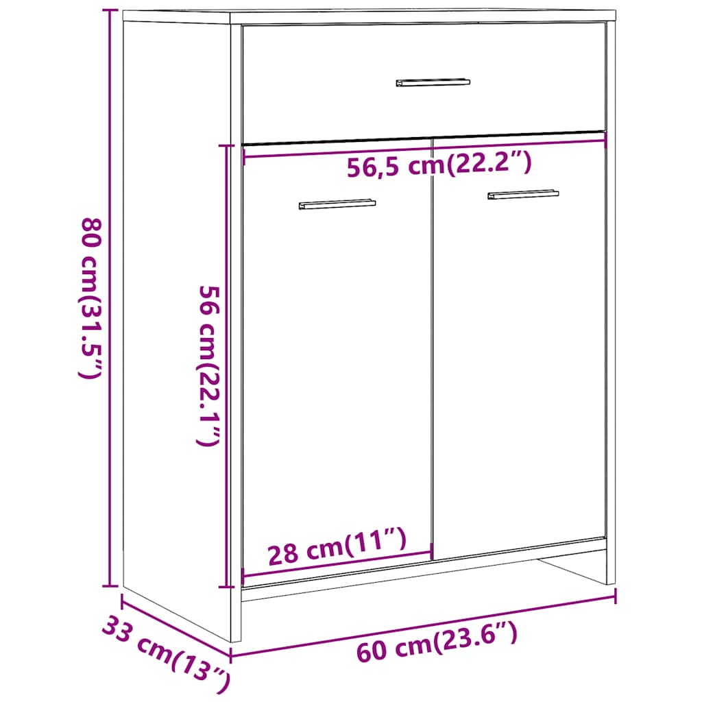 Mobile da Bagno Grigio Cemento 60x33x80 cm in Legno tecnico | homemem39