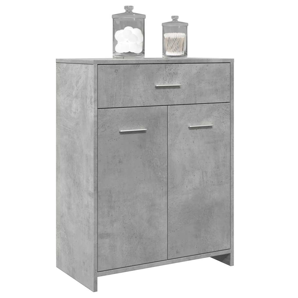 Mobile da Bagno Grigio Cemento 60x33x80 cm in Legno tecnico