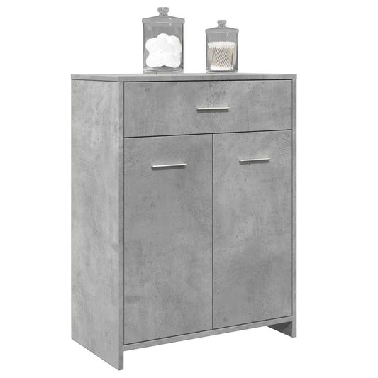 Mobile da Bagno Grigio Cemento 60x33x80 cm in Legno tecnico