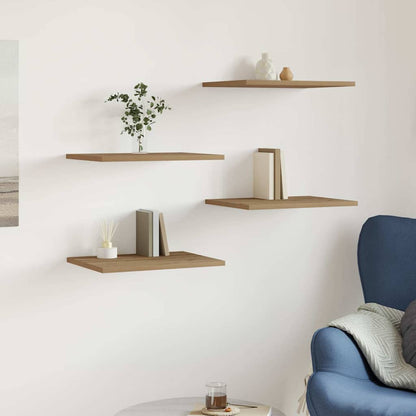 Ripiani per Libreria 4 pz Rovere 60x10x1,5 cm Legno Multistrato - homemem39