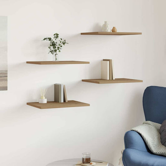 Ripiani per Libreria 4 pz Rovere 60x10x1,5 cm Legno Multistrato - homemem39