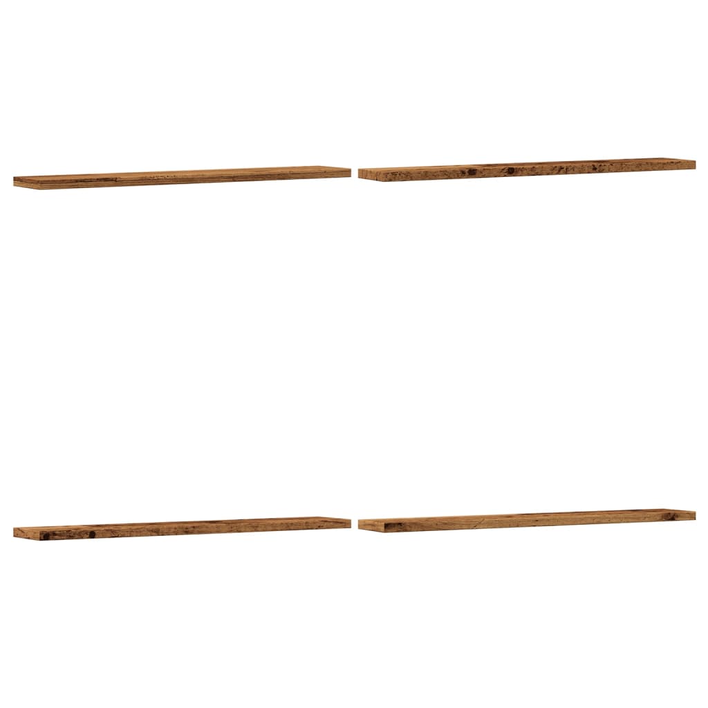 Ripiani Libreria 4 pz Legno Vecchio 60x10x1,5 cm in Truciolato - homemem39