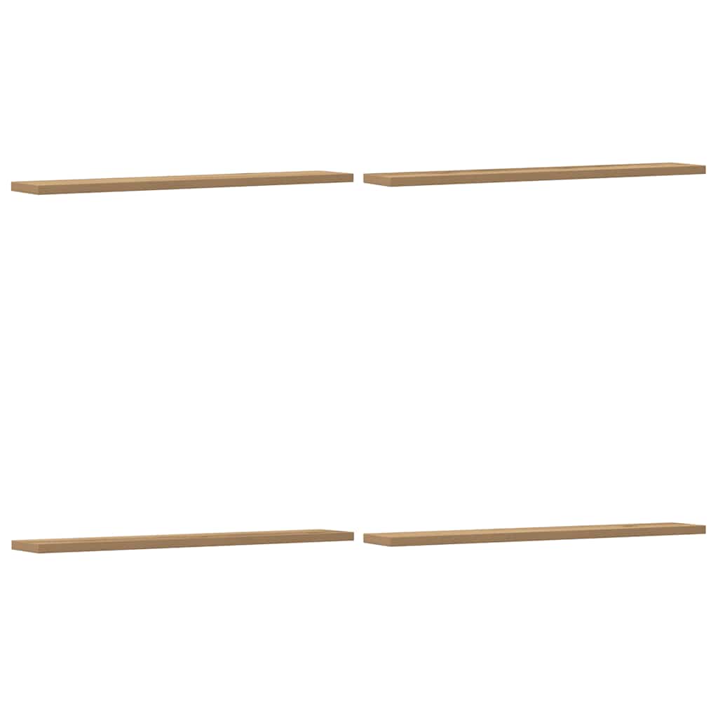 Mensole Parete 4pz Rovere Artigianale 60x20x1,5cm in Truciolato